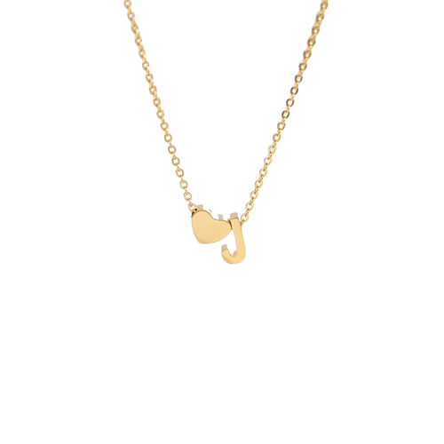 Letter Heart Initial Necklaces