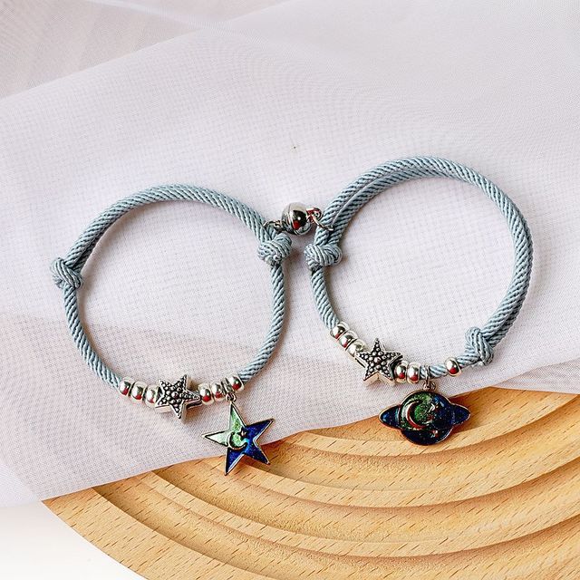 Natural Stone Beads Couple Magnetic Bracelets