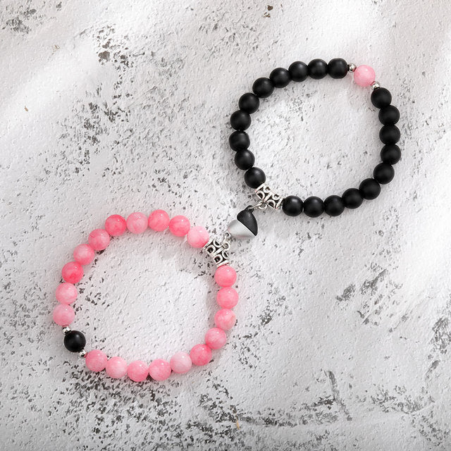 Natural Stone Beads Couple Magnetic Bracelets