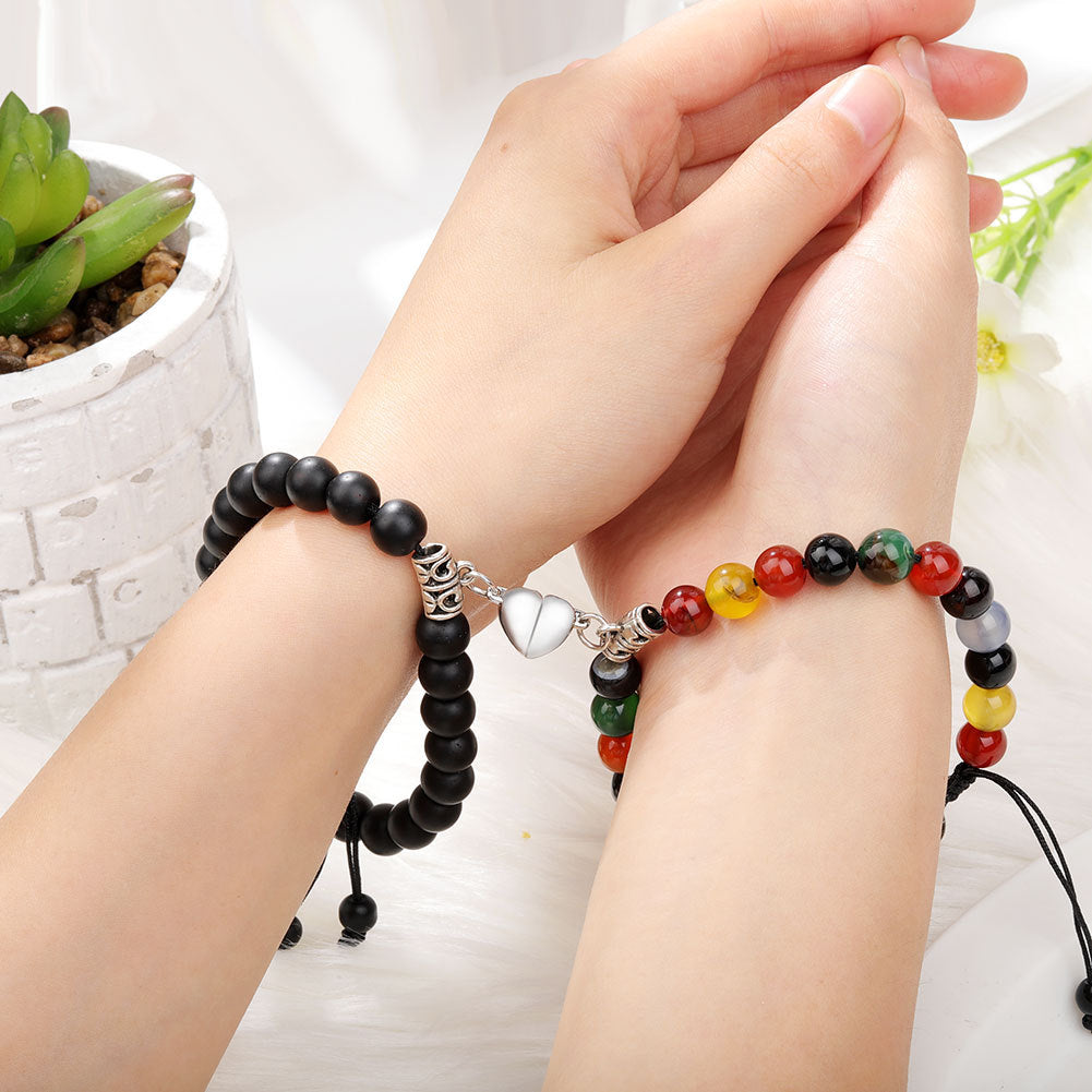 Natural Stone Beads Couple Magnetic Bracelets