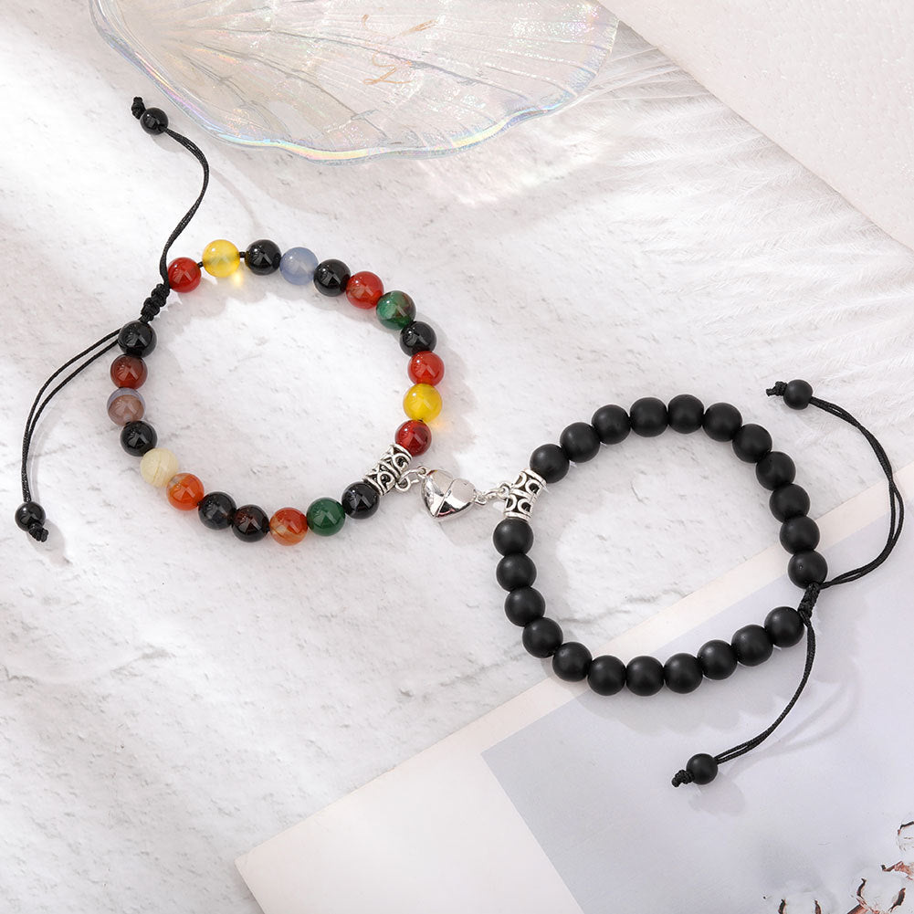 Natural Stone Beads Couple Magnetic Bracelets